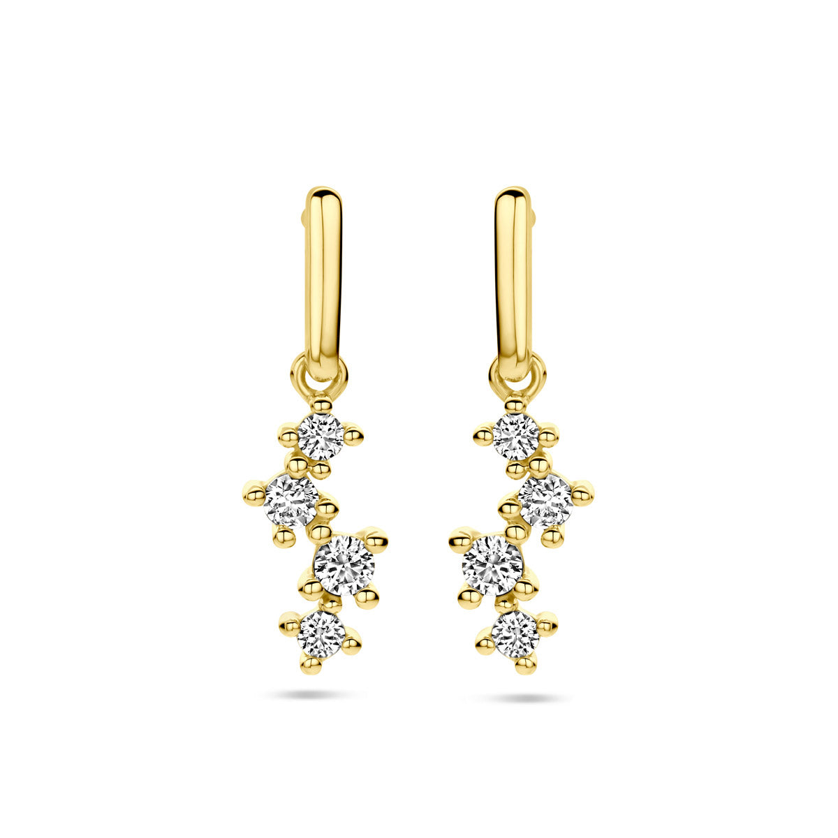 oorhangers zirkonia 14K geelgoud