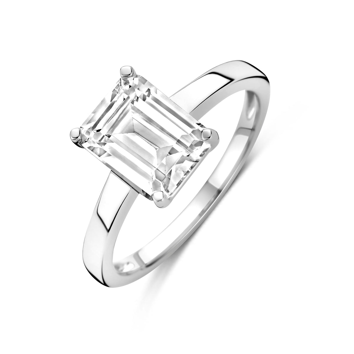 Ring Zirkonia Silber rhodiniert
