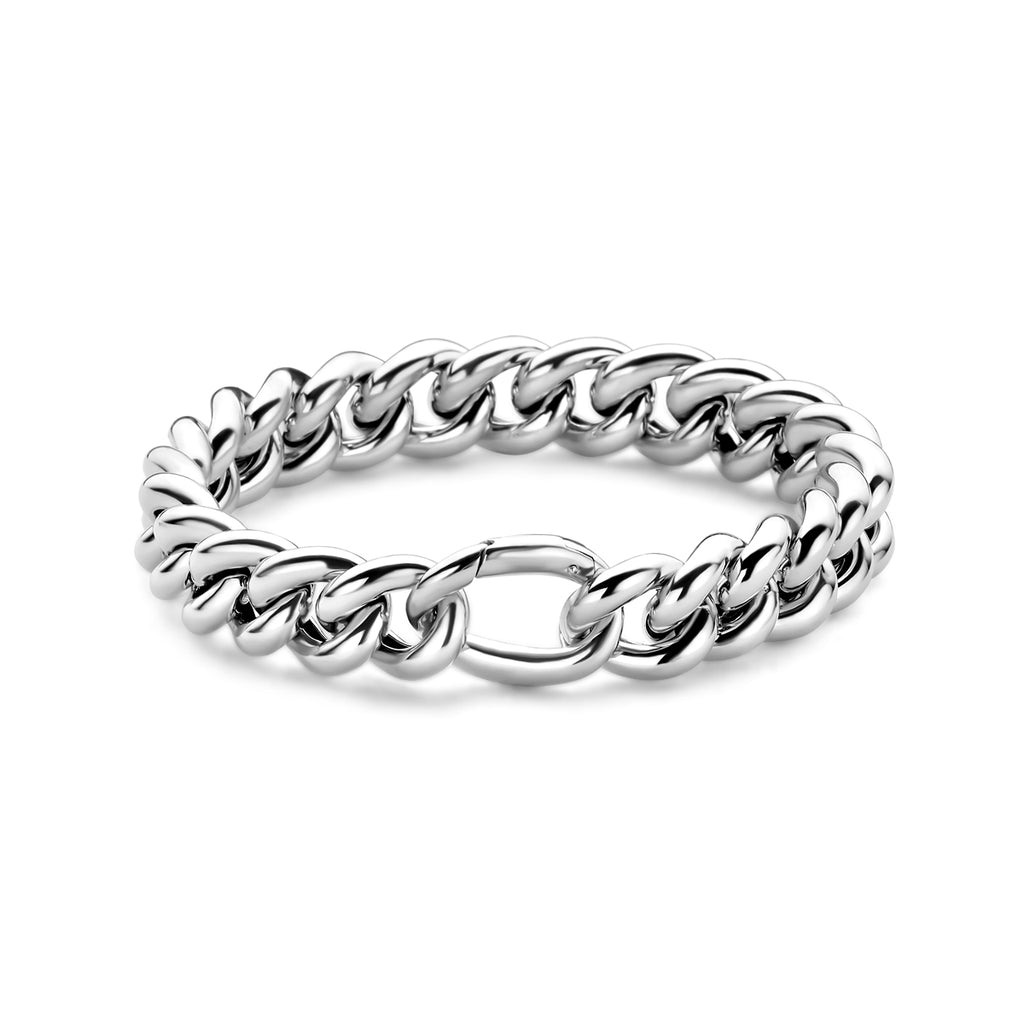 Armband Panzerkette 11,5 mm 20 cm Silber rhodiniert