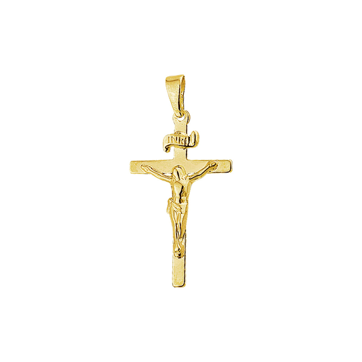 hanger kruis en corpus 24 mm 14K geelgoud