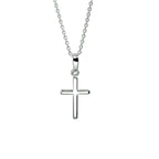 collier kruis 41 + 4 cm zilver wit