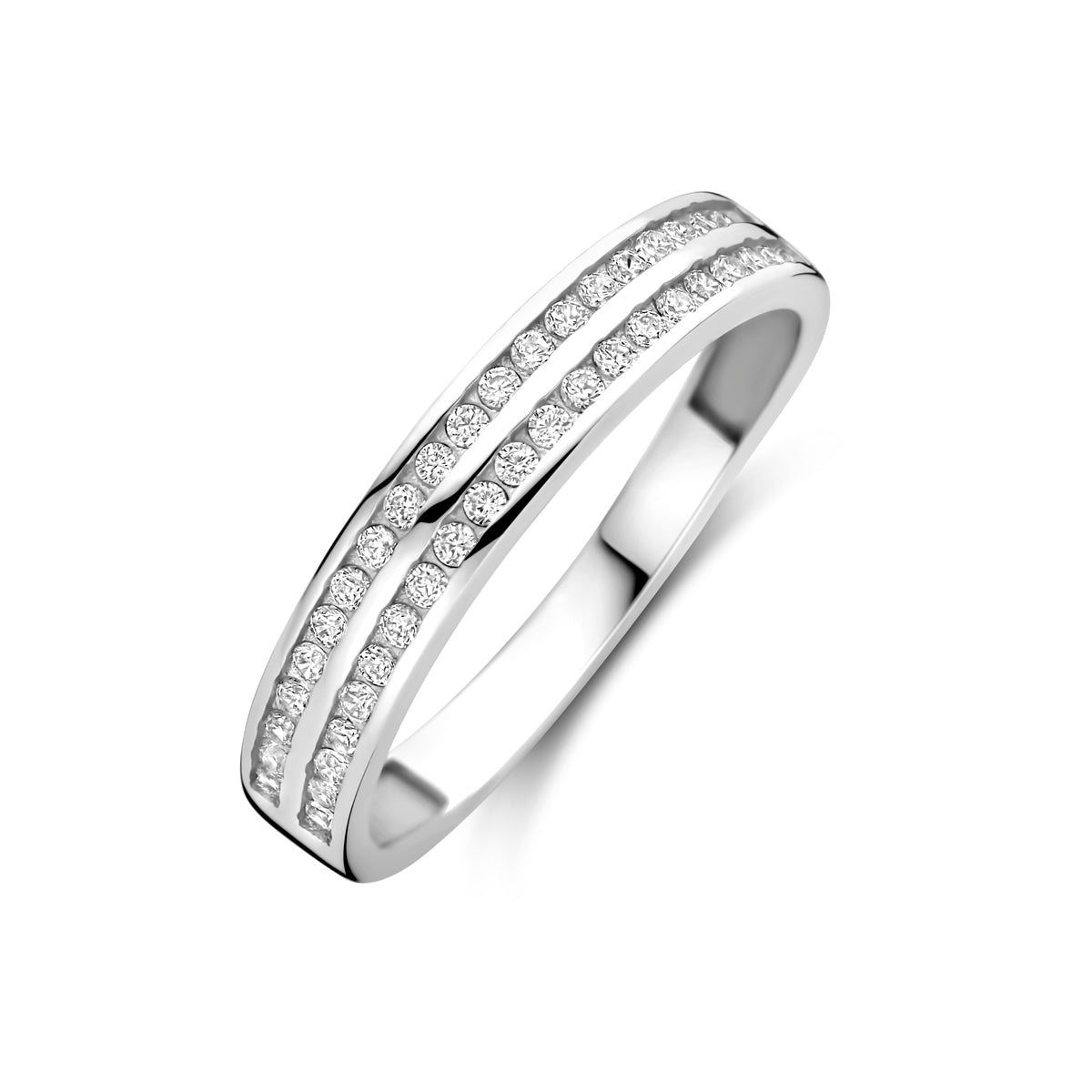 Ring Zirkonia Silber rhodiniert