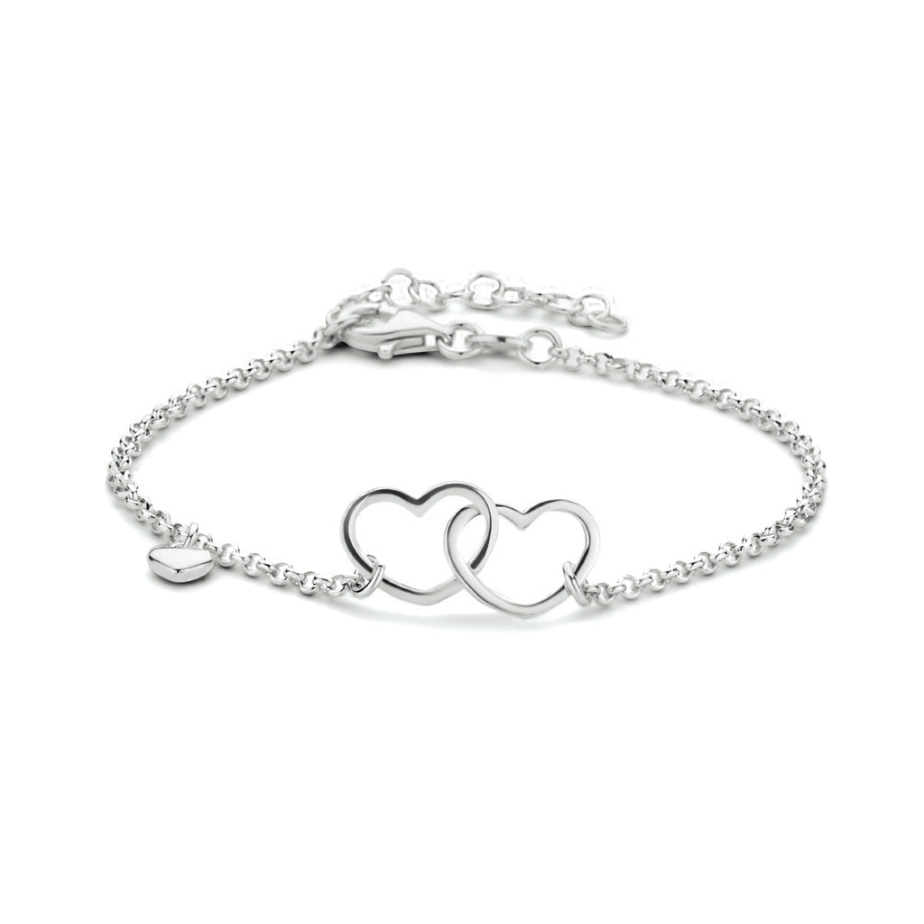 Armband Herzen 16 + 3 cm Silber rhodiniert