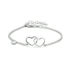Armband Herzen 16 + 3 cm Silber rhodiniert