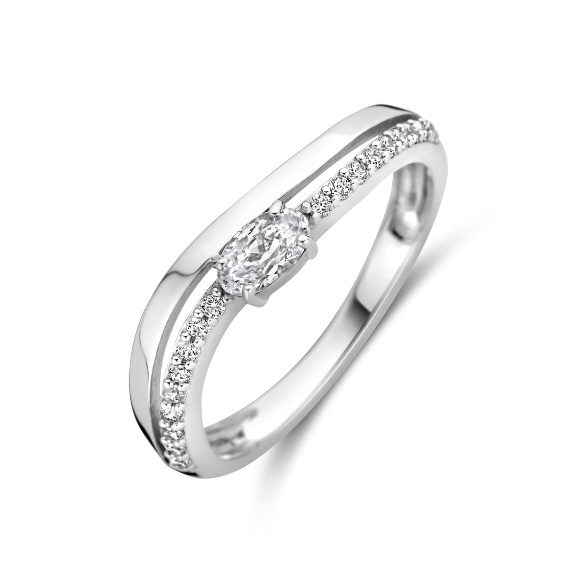 Ring Zirkonia 4,5 mm Silber rhodiniert