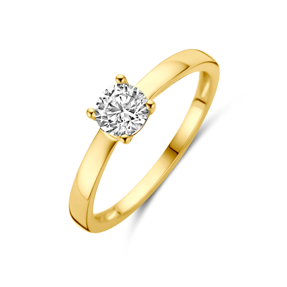 ring zirkonia 3 micron zilver verguld (geel)