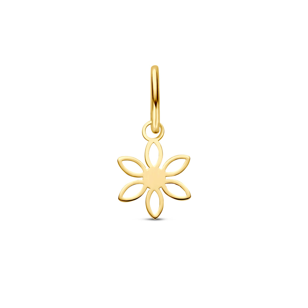 hanger bloem 6,5 mm 14K geelgoud