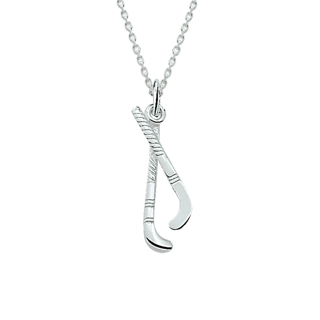 Halskette Anhänger Hockey 41 + 4 cm Silber weiß