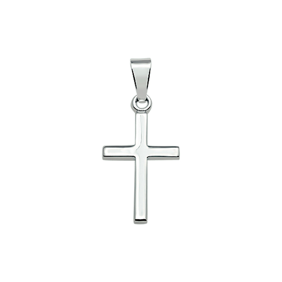 Anhänger Kreuz 15 mm Silber weiß