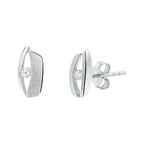 Ohrstecker Zirkonia Poly/Silber matt rhodiniert