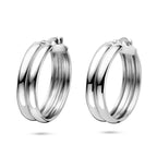 Ohrringe 23 mm Silber rhodiniert