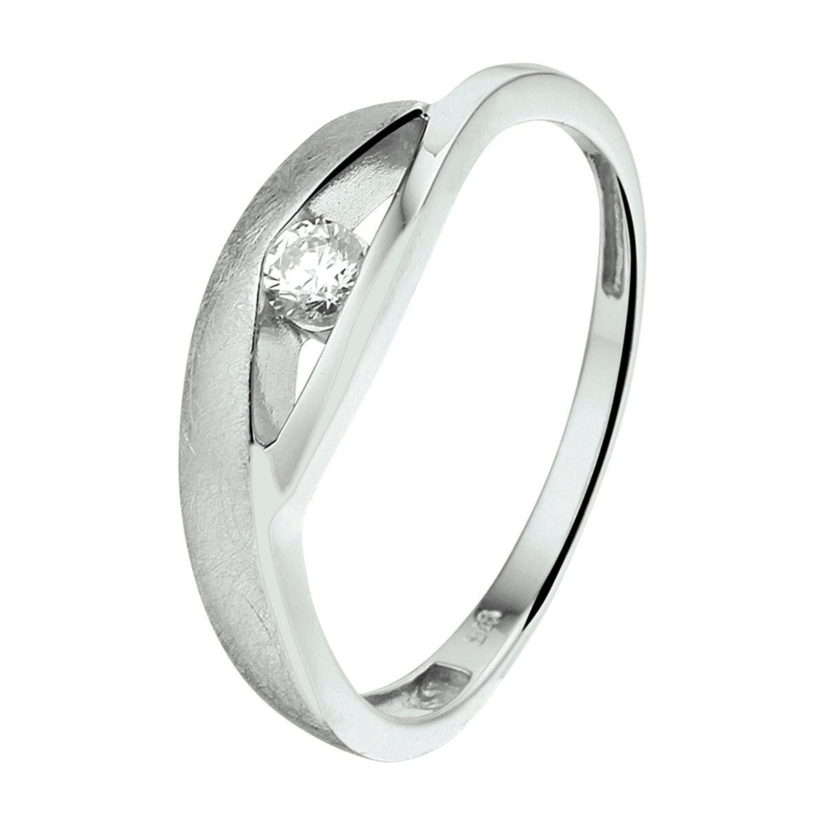 Ring Zirkonia Poly/Silber matt rhodiniert