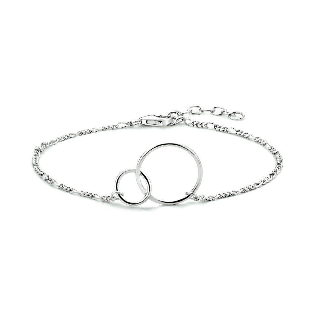 Armband Kreise 16 + 2,5 cm Silber rhodiniert