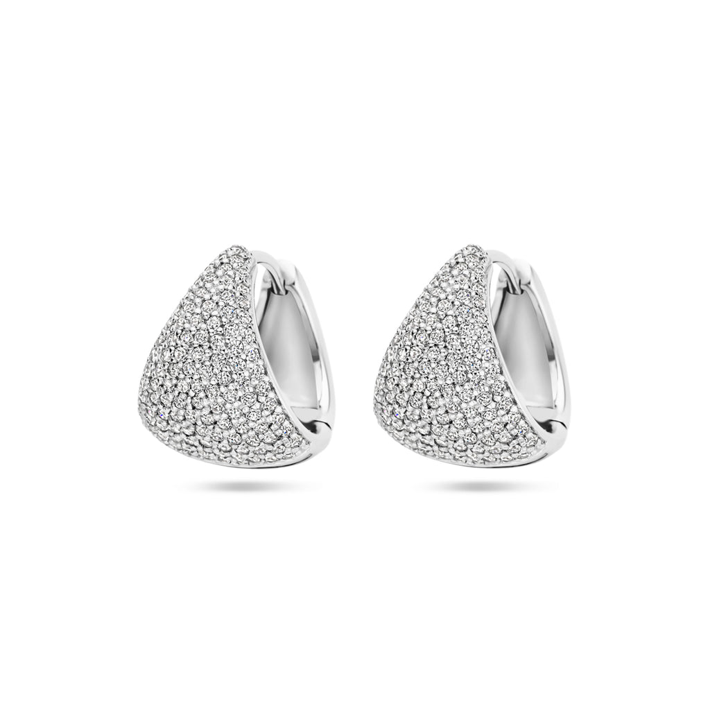 klapoorringen zirkonia 15 mm zilver gerhodineerd