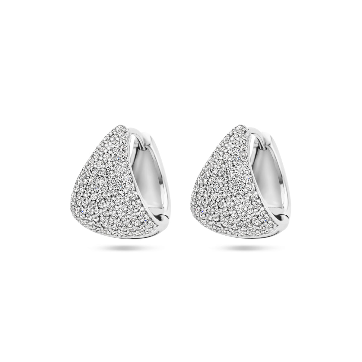 klapoorringen zirkonia 15 mm zilver gerhodineerd