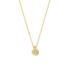 collier lab grown diamant 0.1ct g vs 40 - 42 - 44 cm 14K geelgoud - rond
