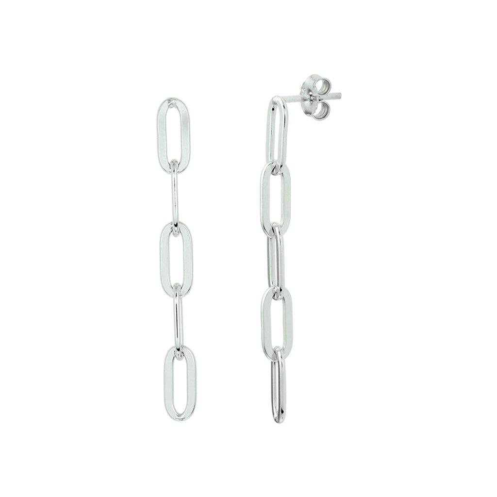 oorhangers paperclip zilver gerhodineerd