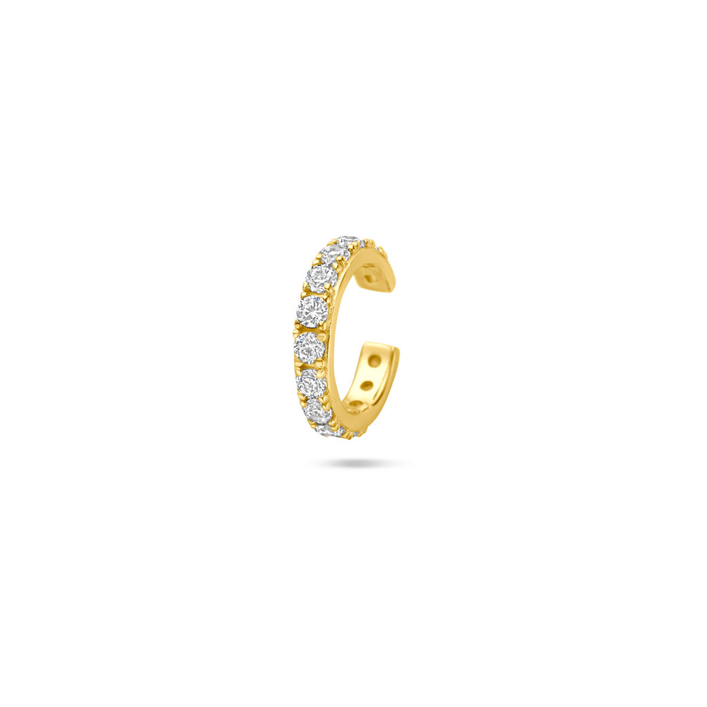 ear cuff zirkonia 12,5 mm 1 micron zilver verguld (geel)
