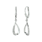 oorhangers druppel zirkonia brisur haak zilver gerhodineerd