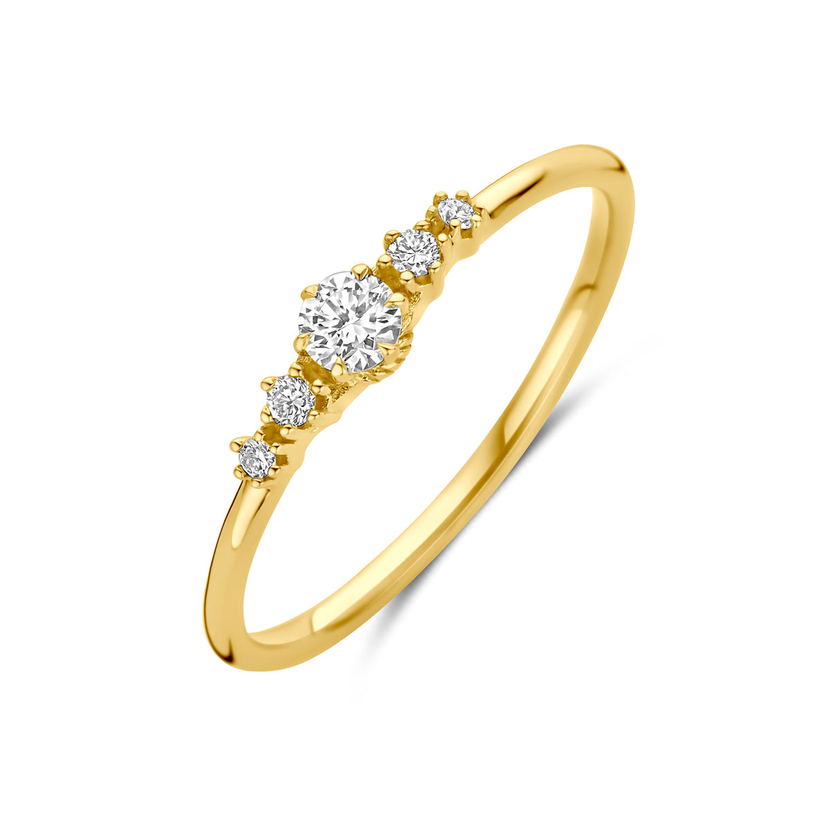 ring lab grown diamant 0.20ct f vs 14K geelgoud