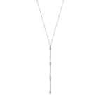 y-collier zirkonia 41 + 4 cm zilver gerhodineerd