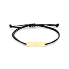 graveerarmband plaat polyester zwart max. 20 cm 14K goud met rubber/nylon/leer - rechthoek