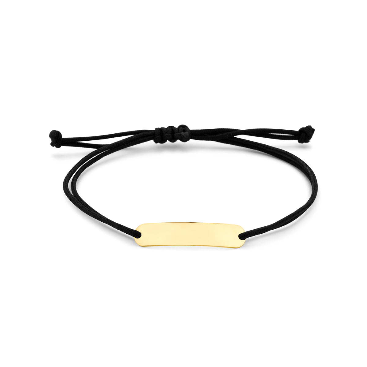 graveerarmband plaat polyester zwart max. 20 cm 14K goud met rubber/nylon/leer - rechthoek