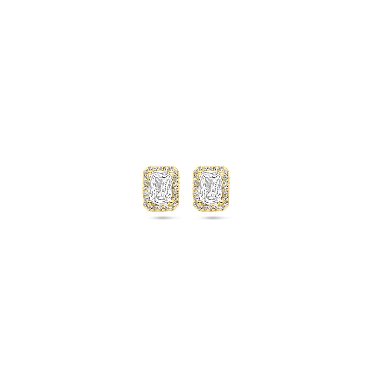 Ohrstecker Zirkonia-Halo 9,5 mm 1 Mikron vergoldet (gelb)