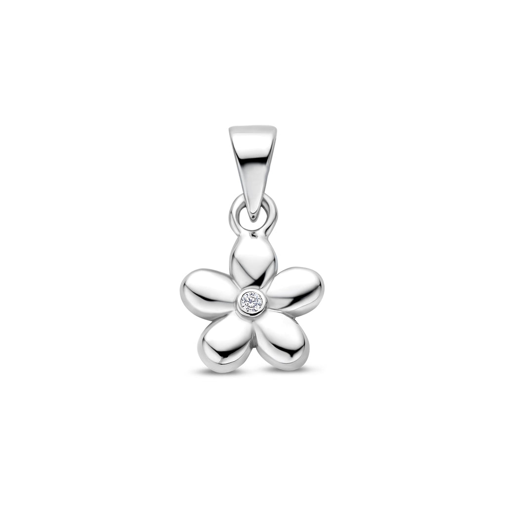 Anhänger Blume Zirkonia Silber rhodiniert