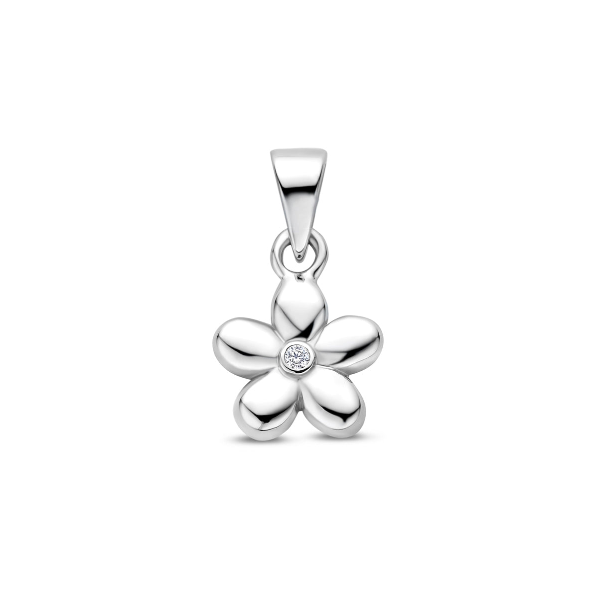 Anhänger Blume Zirkonia Silber rhodiniert
