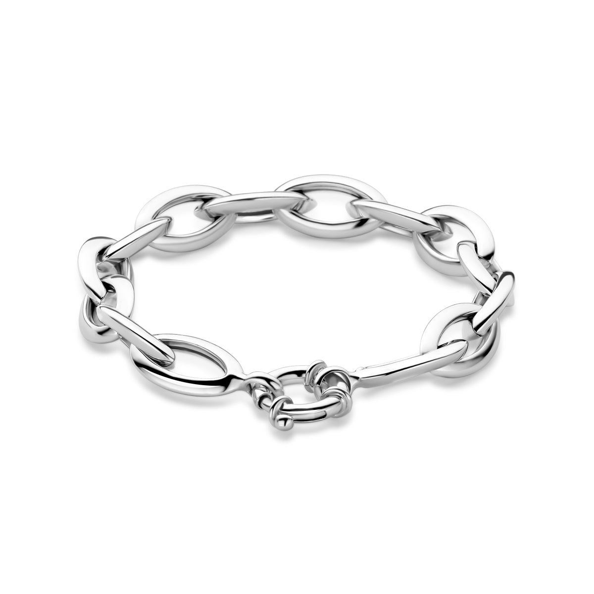 Ankerarmband 10,5 mm 20 cm mit großem Federringverschluss Silber rhodiniert
