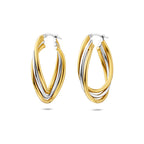 Ohrringe 34 mm 1 Mikron Silber vergoldet (Gelb/Rhodium)