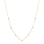 Halskette Kügelchen und Perlen 42 - 45 cm 14K Gelbgold