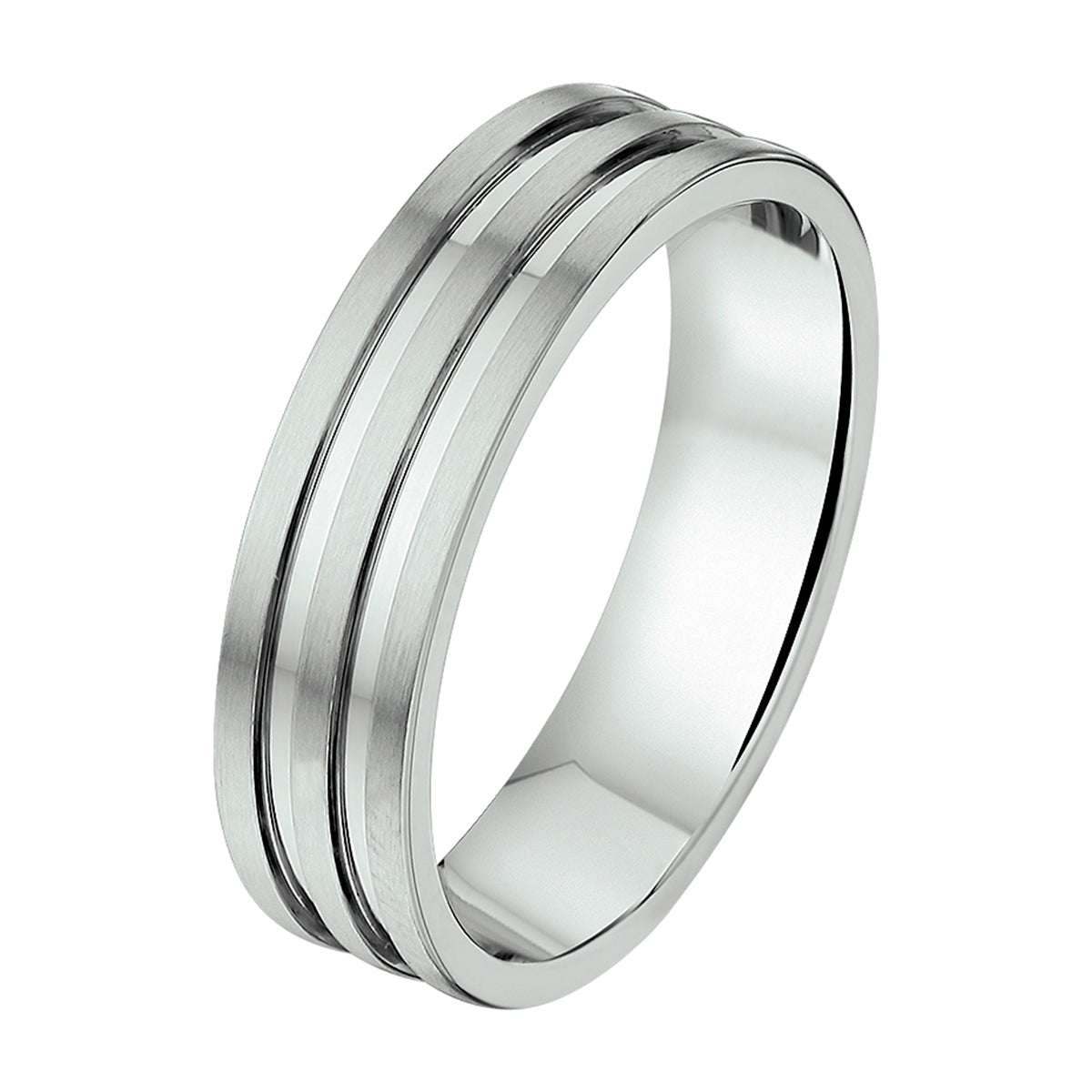 Ring 6 mm ohne Zirkonia Edelstahl