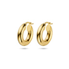 oorringen 5,0 mm ronde buis 14K geelgoud - rond