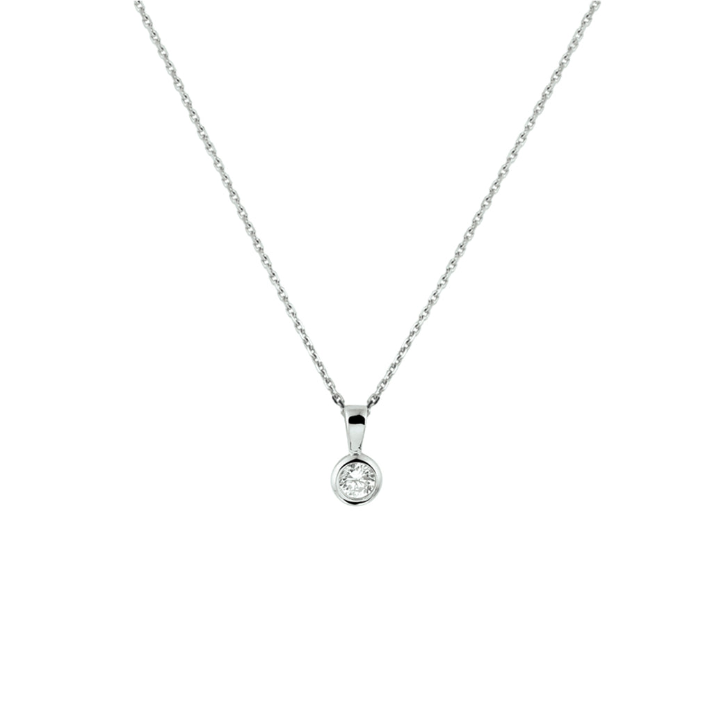 Halskette Zirkonia 41 + 4 cm Silber rhodiniert