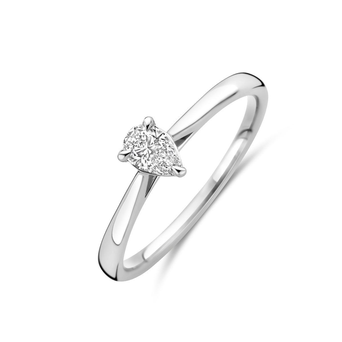 ring lab grown diamant 0.25ct h si 14K witgoud
