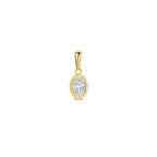 hanger zirkonia 13,5 mm 14K geelgoud