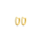 Klappohrringe Diamant 0,10ct (2x0,05ct) H Si 10 mm 14K Gelbgold