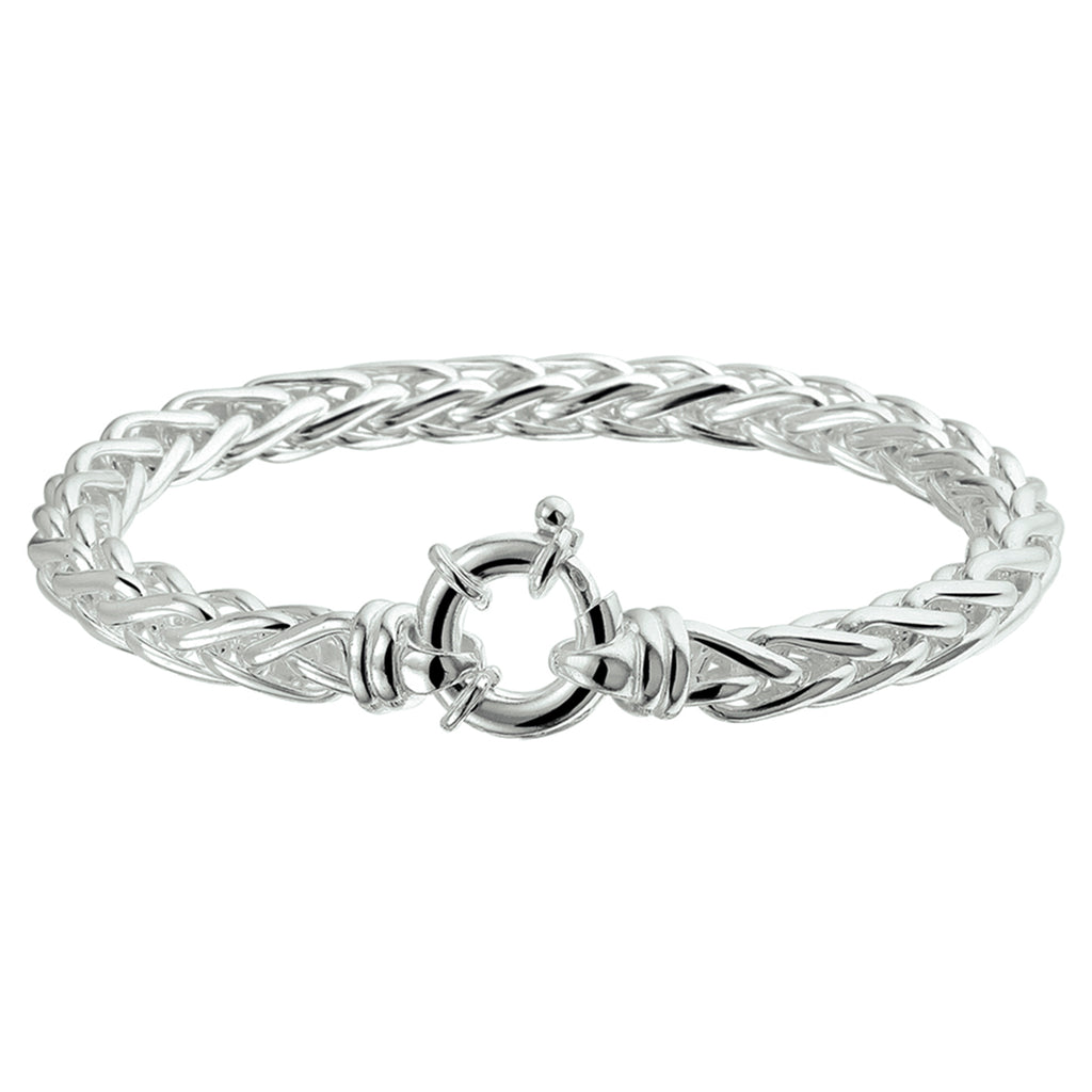 Armband Fuchsschwanz 6,5 mm 19 cm mit großem Federringverschluss rhodiniert Silber
