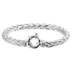 Armband Fuchsschwanz 6,5 mm 19 cm mit großem Federringverschluss rhodiniert Silber
