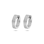 Klappcreolen Zirkonia 15 mm Silber rhodiniert