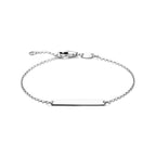 graveerarmband plaat 3,5 mm 16 - 18 cm zilver gerhodineerd