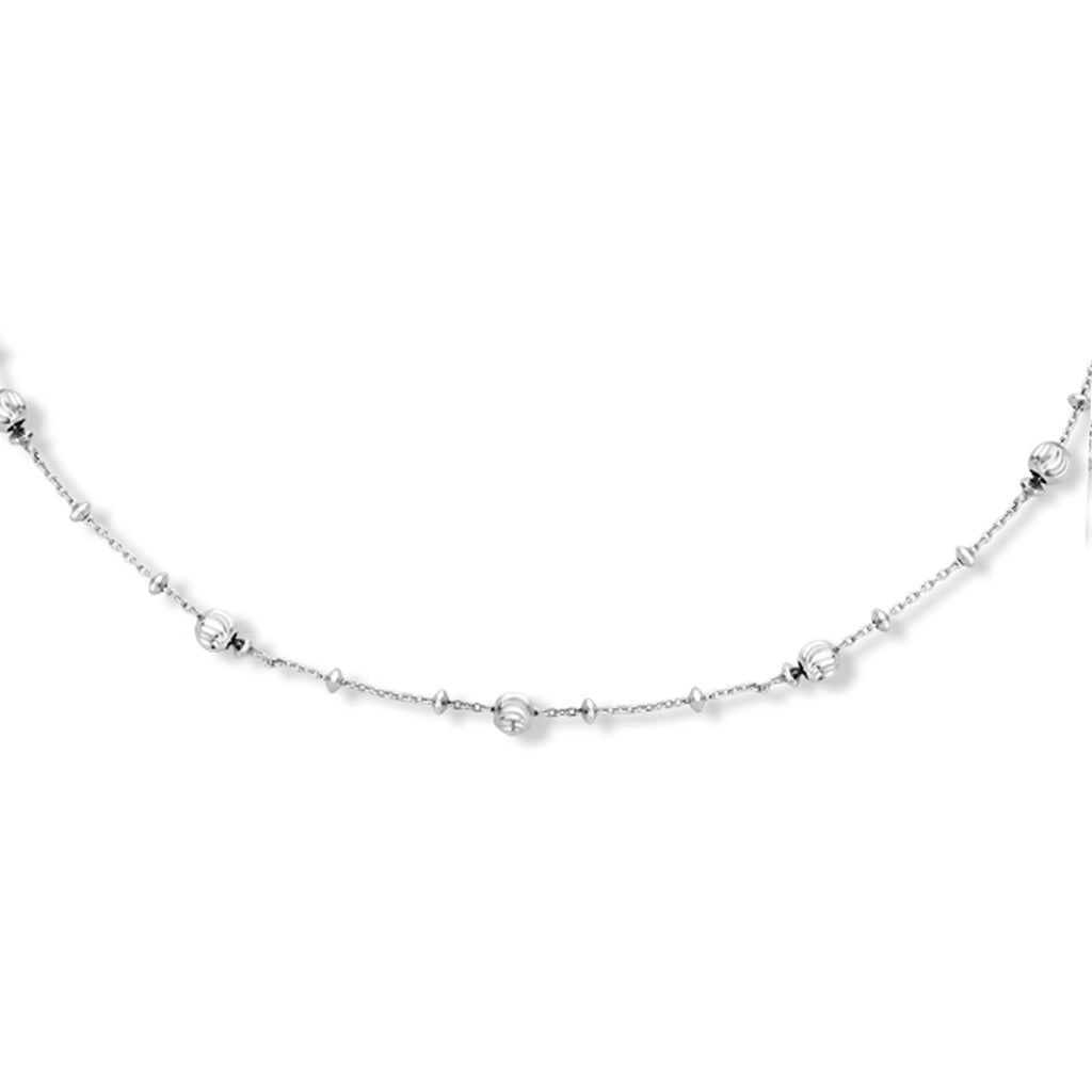 Halskette diamantiert Kugeln 4,0 mm 40 + 4 cm Silber rhodiniert