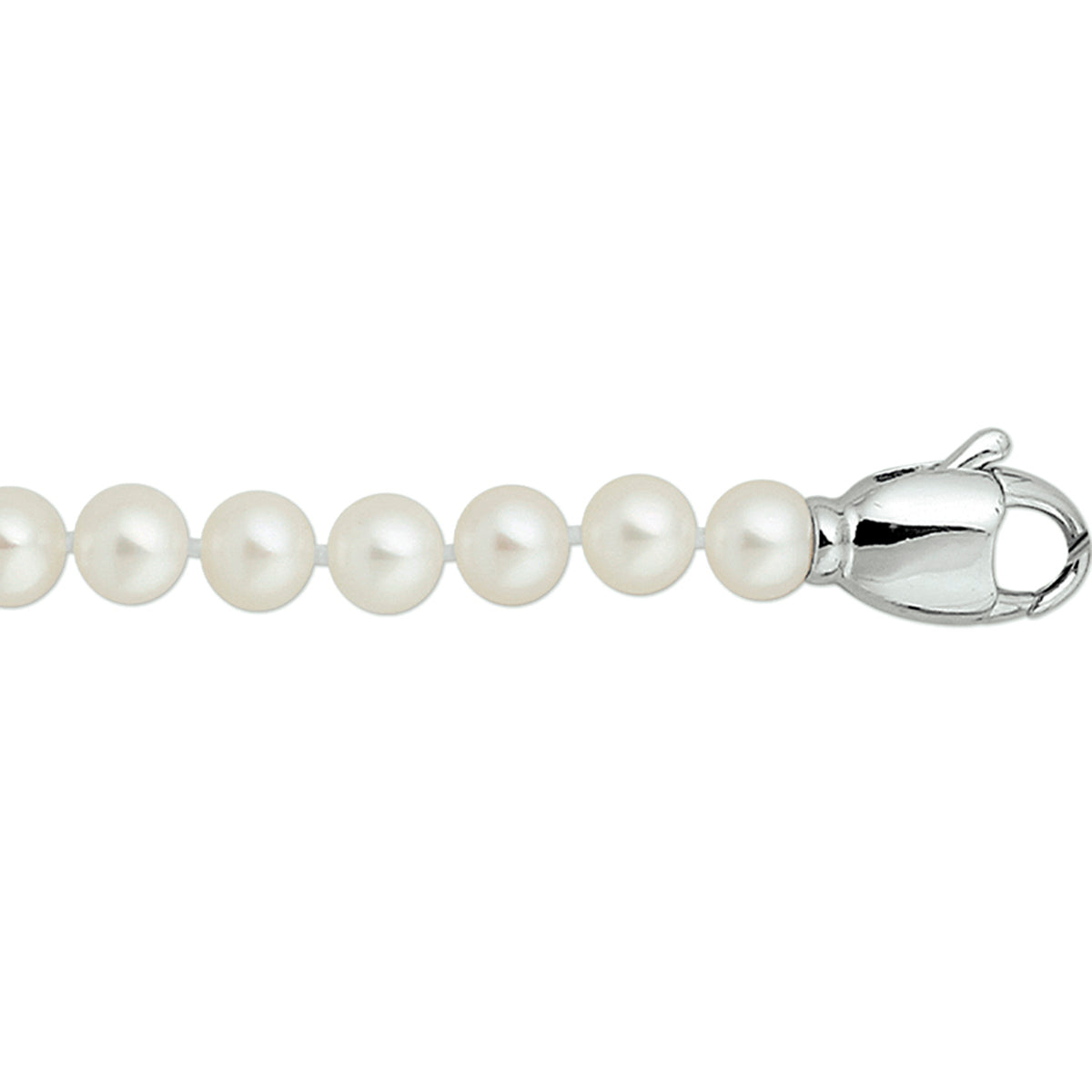 Armband Perle 6 - 7 mm Silber rhodiniert