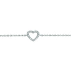 Armband Herz Zirkonia 15,5 + 2,5 cm Silber rhodiniert