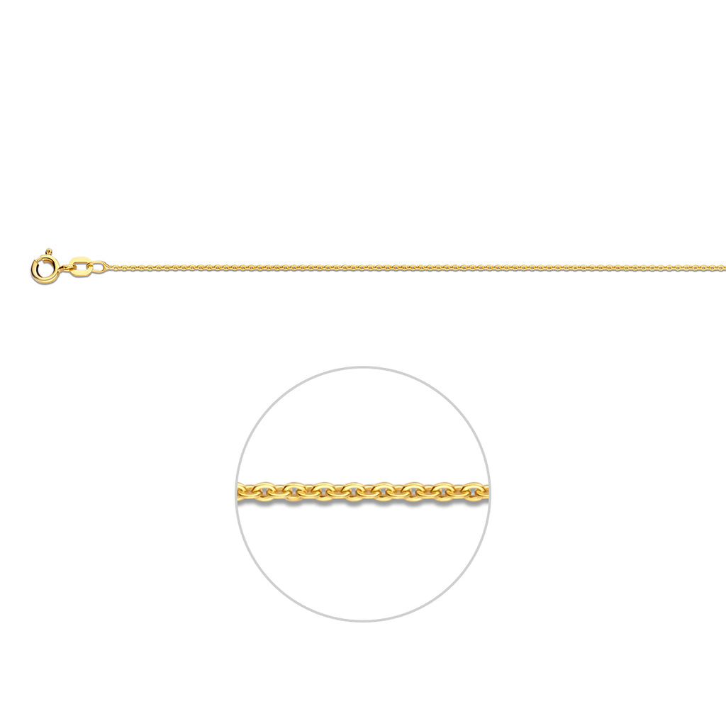 anker plat 1,1 mm 3 micron zilver verguld (geel)