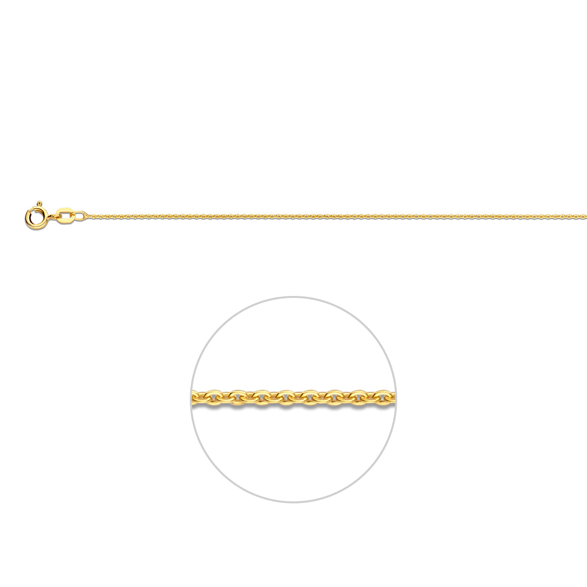 Anker flach 1,1 mm 3 Mikron versilbert (gelb)