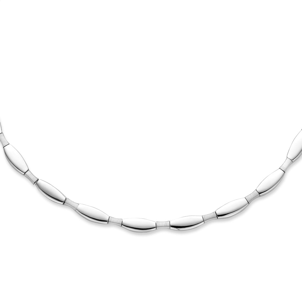 Halskette, Halsreif, 5,5 mm, 43 cm, Poly/Silber matt, rhodiniert