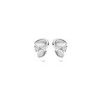 Ohrstecker Zirkonia poliert/matt 10,5 mm Silber rhodiniert